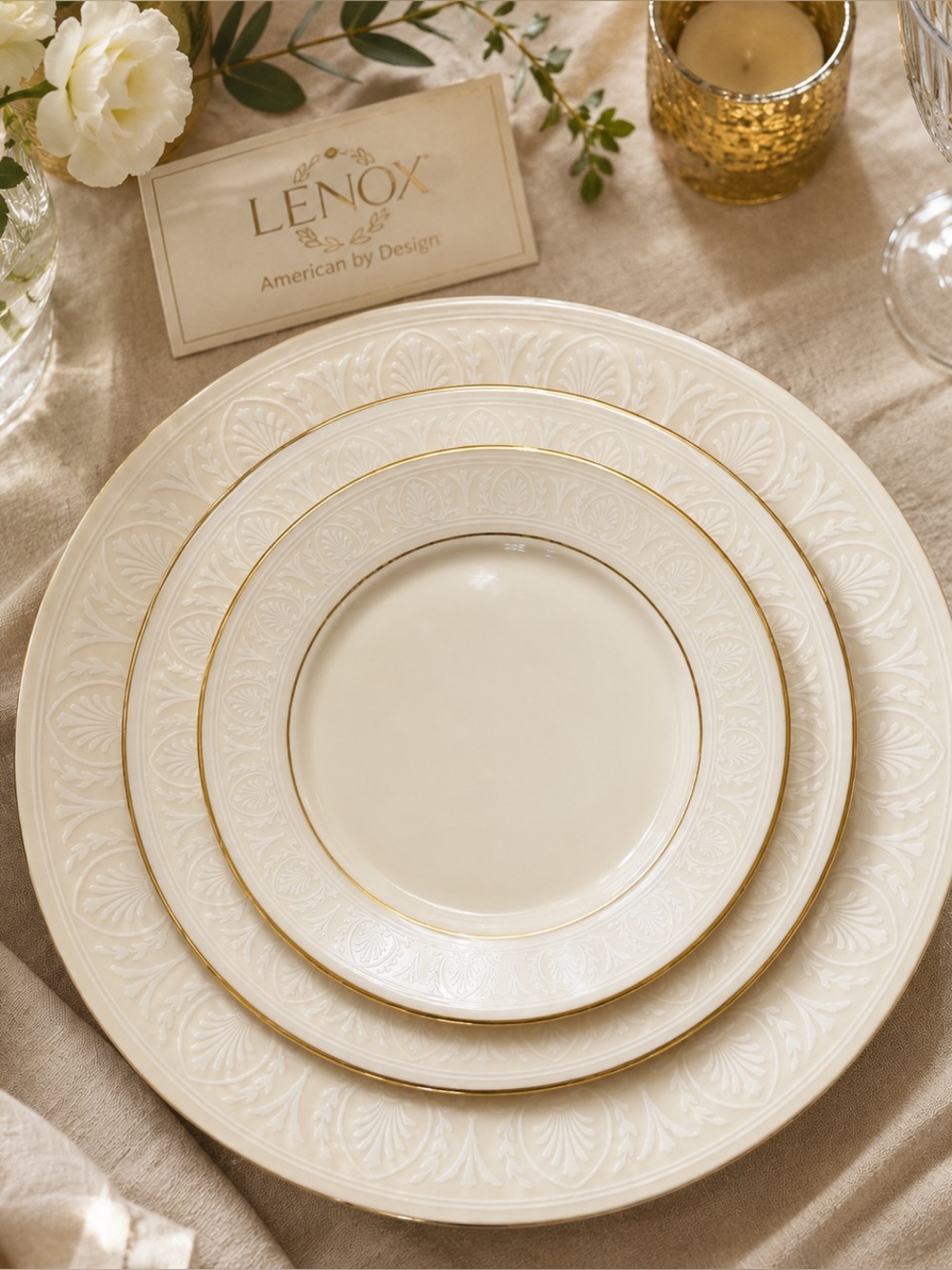 Lenox Courtyard Fine China Set 21 Pieces Dinner Salad Bread Plates USA